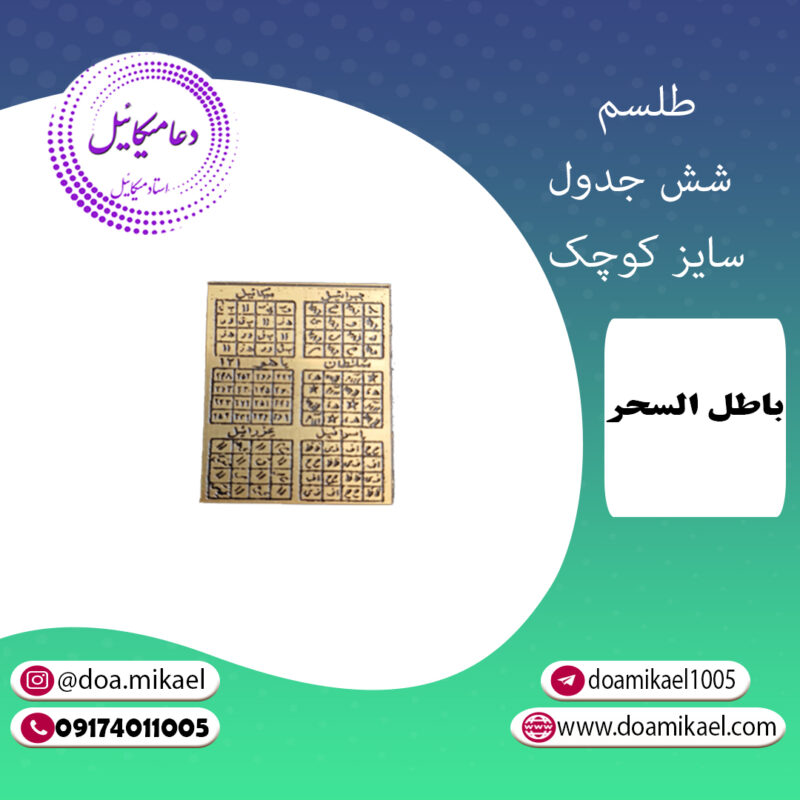 لوح فلزی شش جدول سایز کوچک - تصویر 1