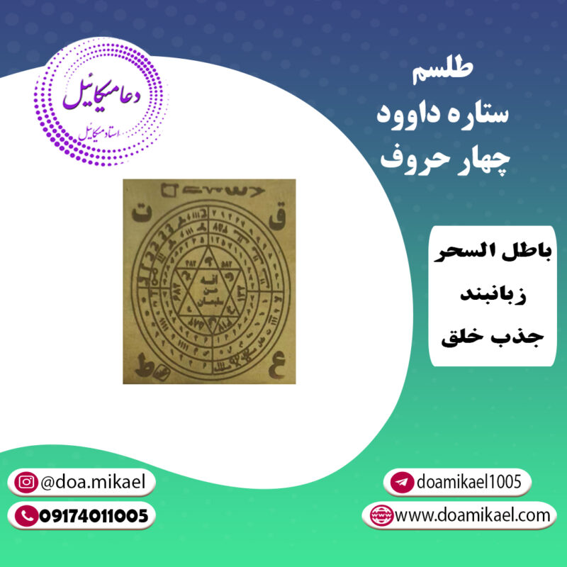 لوح فلزی ستاره داوود چهار حروف - تصویر 1