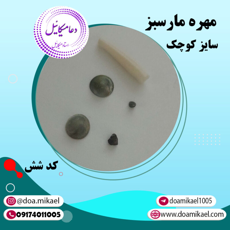 مهره مار سبز سایز کوچک کد شش - تصویر 1
