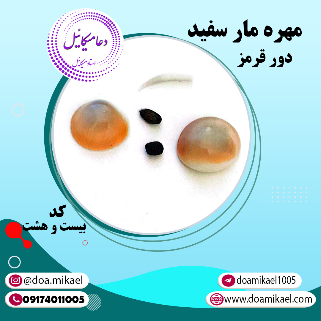 مهره مار سفید دور قرمز کد بیست و هشت مهره مار سفید دور قرمز کد بیست و هشت - تصویر 1